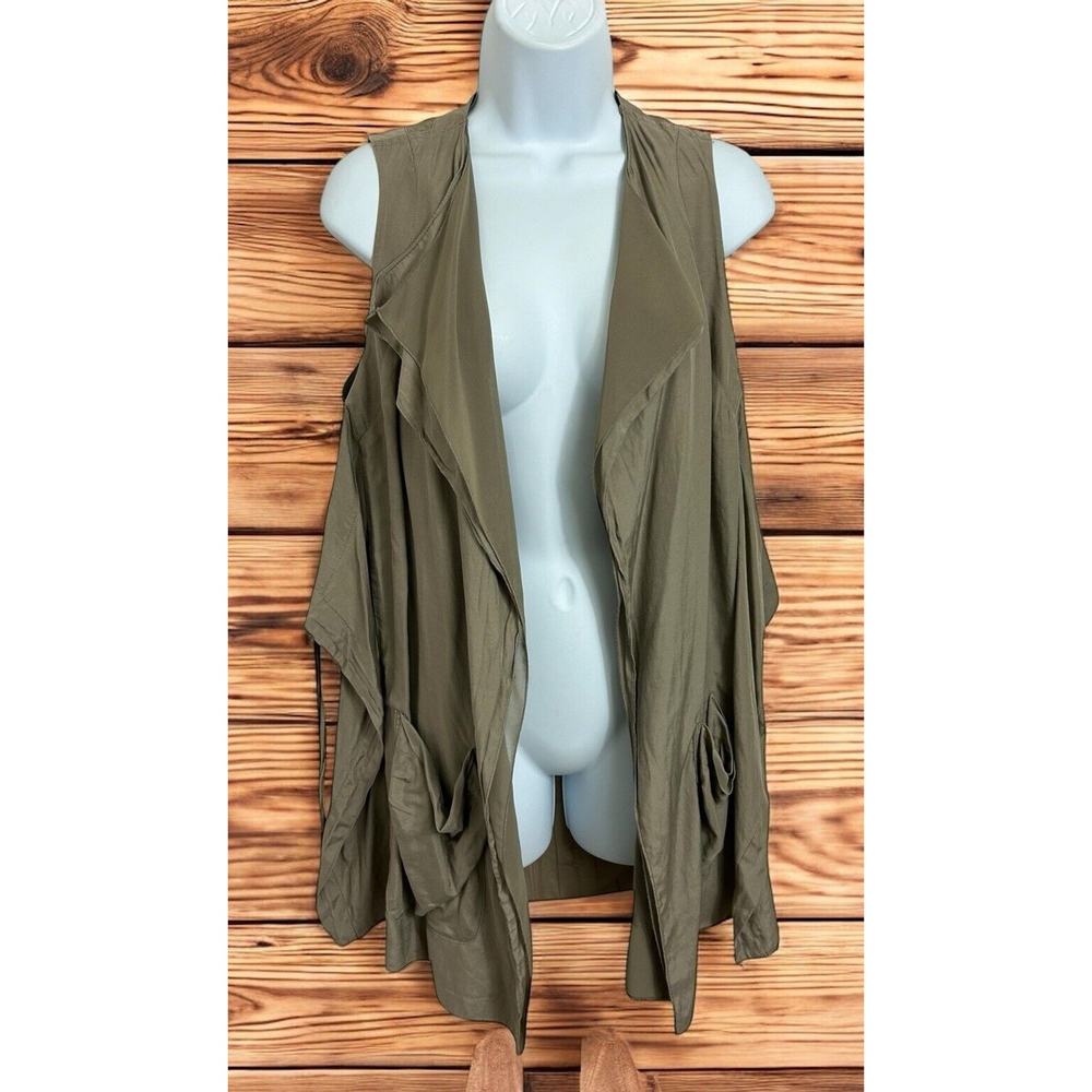 Generra Women’s Taupe Top Size Small Layering Long Sleeveless Blouse Boho